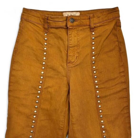 Free People We The Free Studded Boot Cut Jeans 24 X 32 Brown Boho Rockstar - Picture 4 of 9